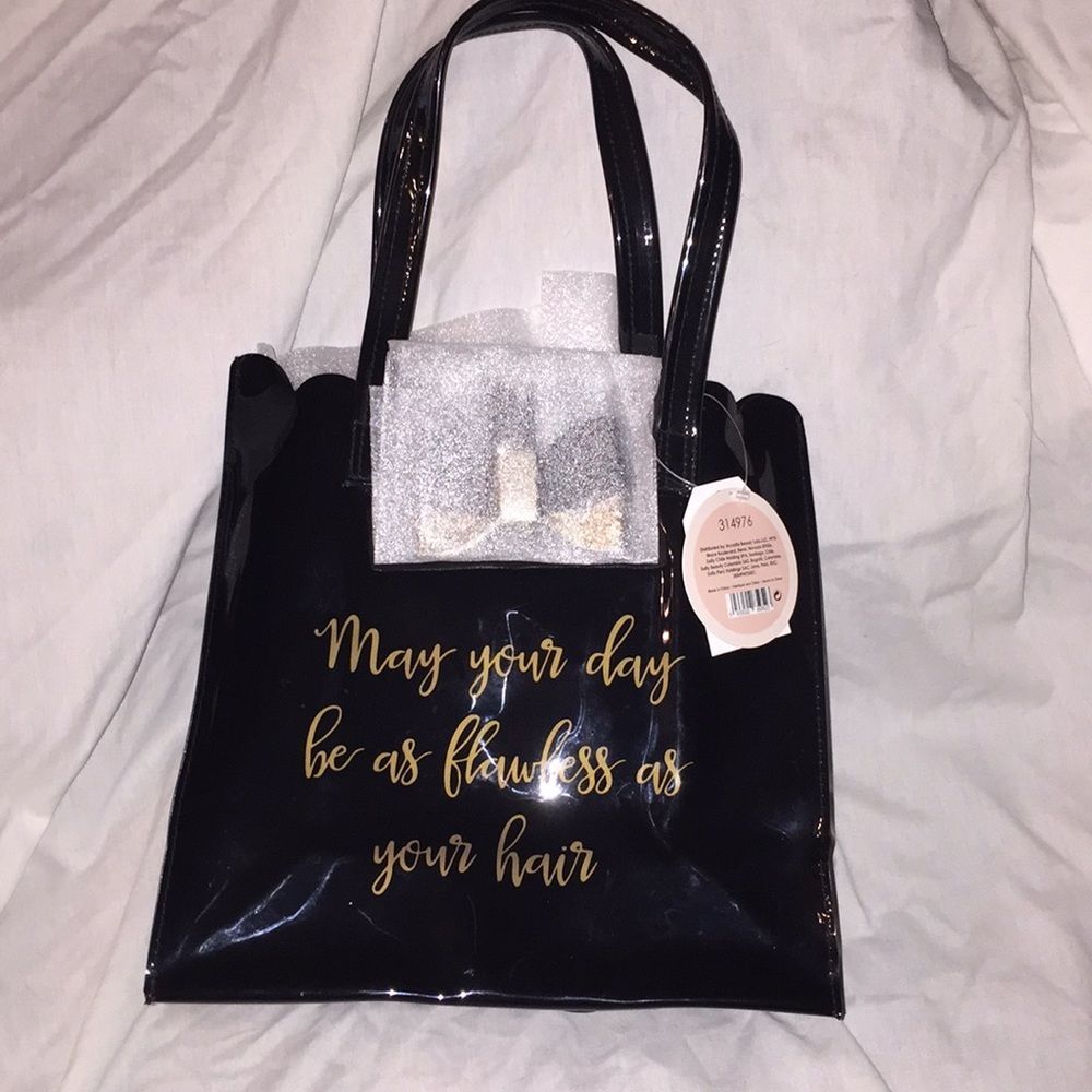 New black patent hair supply bag